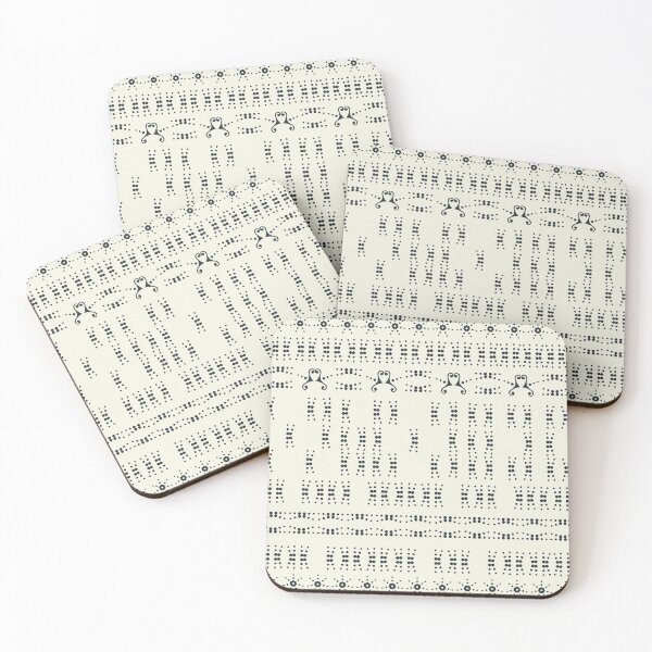 Item preview, Abstract geometrical dotted shapes black on off white designed and sold by BrankaPD.