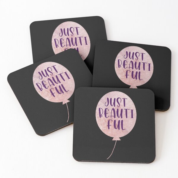 Item preview, Just Beautiful Balloon pink and purple typography designed and sold by WatercolorFun.