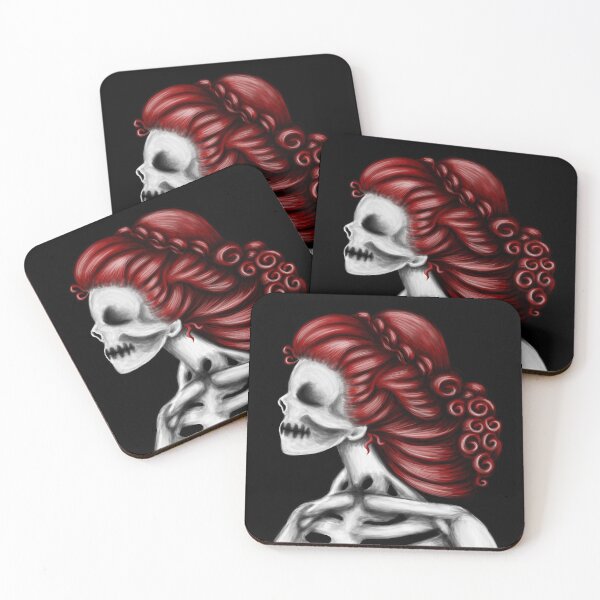 Item preview, Red Skeleton Girl in Frame Cameo designed and sold by DeneboArt.