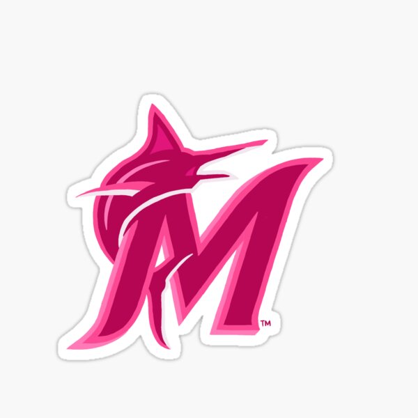 Cute and Pink Miami Marlins Logo Sticker