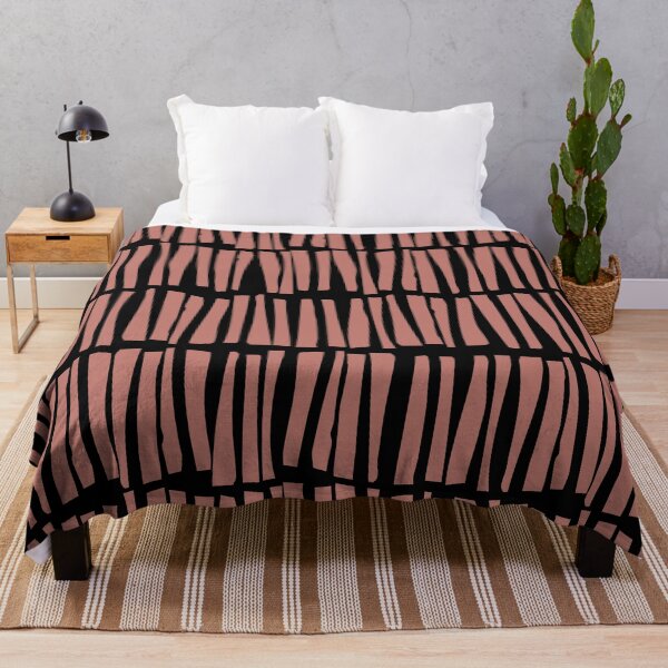 Item preview, Dark Pink and Black Dash Stripe Line Pattern - 2022 Popular Color Sherwin Williams Coral Clay SW 9005 designed and sold by ColorOfTheYears.