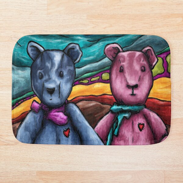 Peinture d'art ours en peluche Tapis de bain