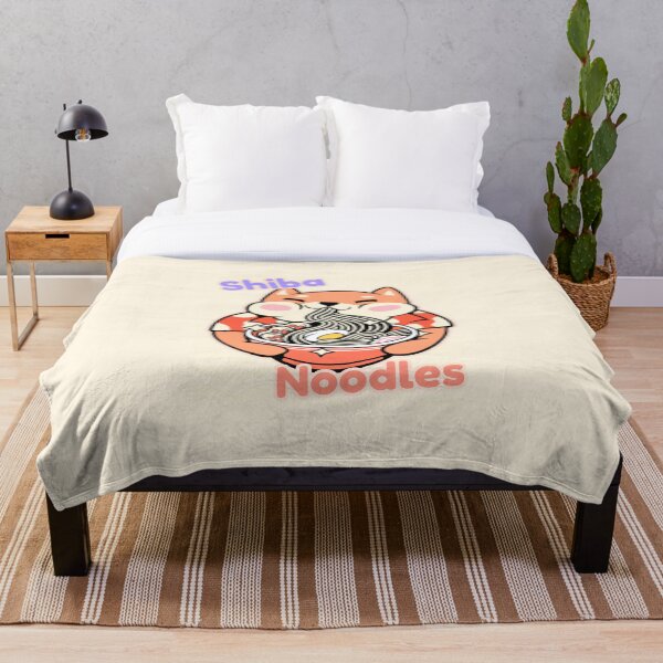 Japanese Shiba Ramen Throw Blanket