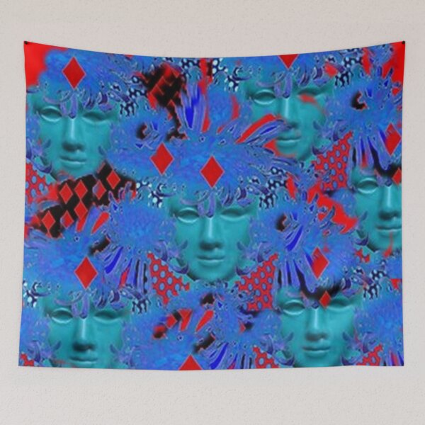 Item preview, SURREAL BLUE MASQUARDE PARTY MASK ABSTRACT RED ART designed and sold by sharlesart.
