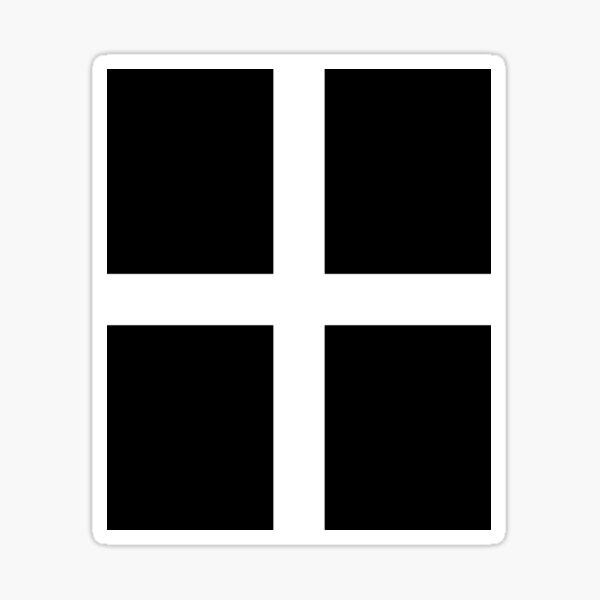 Saint Piran's Flag, Flag of Cornwall, Cornwall, Saint, Piran, Piran's, Flag, Cornish Flag, Cornish Sticker