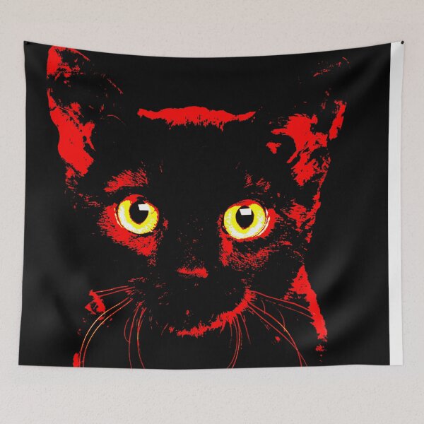 Item preview, Black Cat with Yellow Eyes designed and sold by EmmiLooArt.