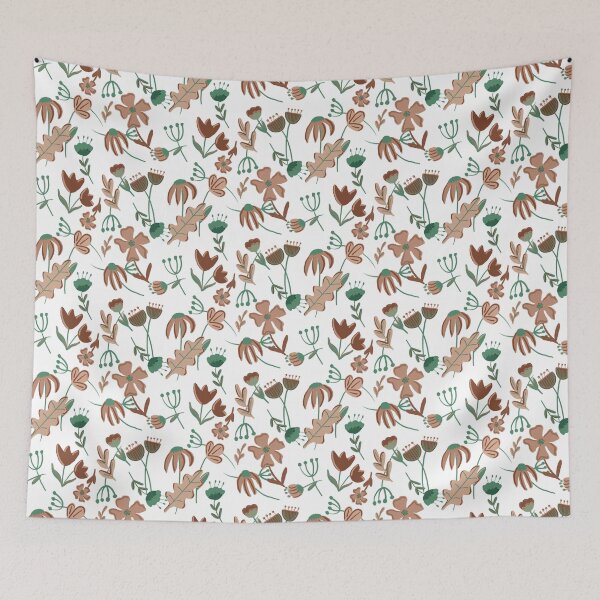 Item preview, Folksy floral in fall colors designed and sold by Quick Brown Fox Canada.