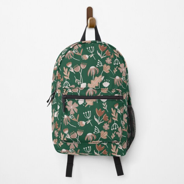 Item preview, Folksy Floral in fall hues on green designed and sold by Quick Brown Fox Canada.