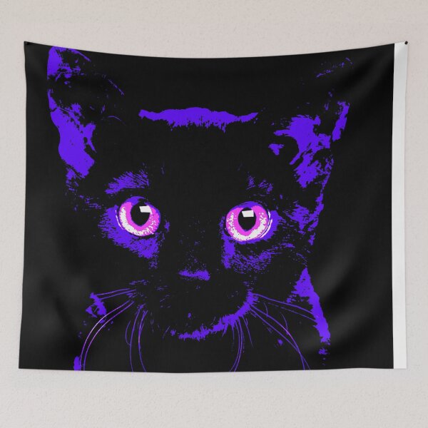 Item preview, Black Cat with Pink Eyes designed and sold by EmmiLooArt.
