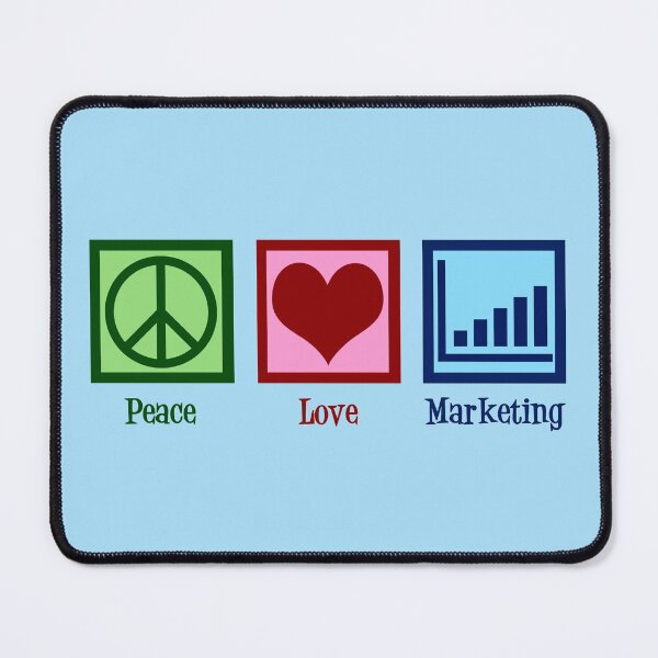 Vista previa del artículo con la obra «Peace Love Marketing», diseñado y vendido por Epic Love Designs.