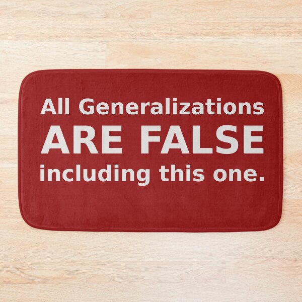 Item preview, All Generalizations are false, including this one designed and sold by FiaFiaPress.