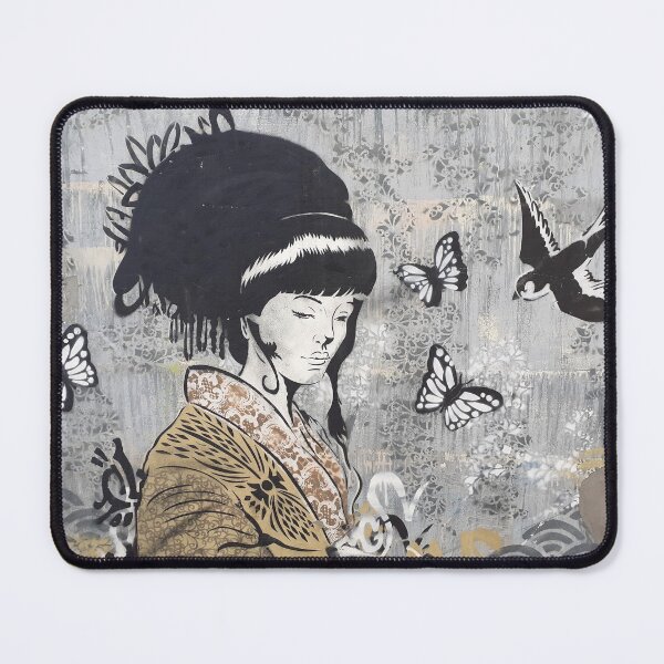 Item preview, Japanese girl and bird art and butterflies designed and sold by RafaelLima7.