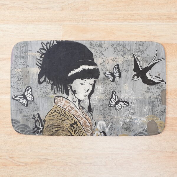 Item preview, Japanese girl and bird art and butterflies designed and sold by RafaelLima7.