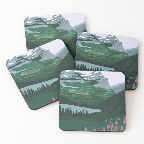 Item preview, Glacier National Park, Montana, National Parks Illustration, Vintage style designed and sold by marywilder.