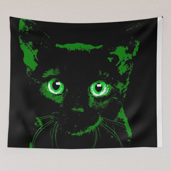 Aperçu de l'œuvre Chat noir aux yeux verts créée et vendue par EmmiLooArt.
