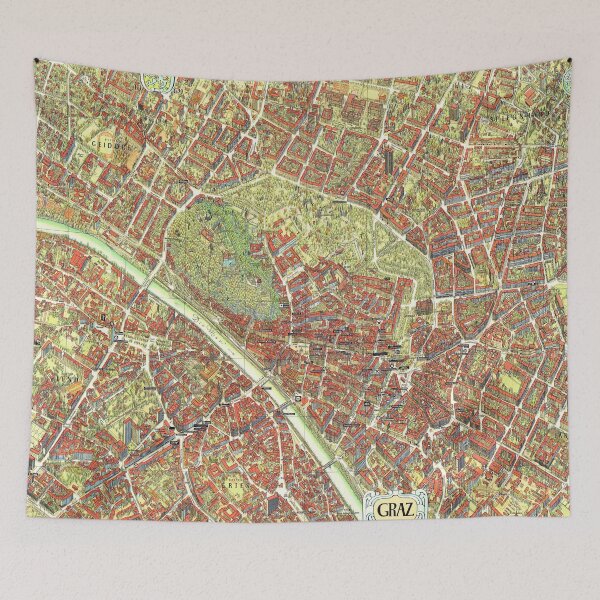 Item preview, Vintage Map of Graz, Austria designed and sold by Gin  Neko.