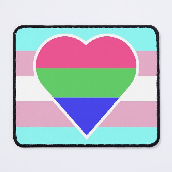 Item preview, Transgender Pride Flag with Polysexual/Polyromantic Heart designed and sold by DisneyFanatic23.