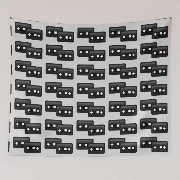 Item preview, Black Pixel Cassette Tape designed and sold by rin3d .
