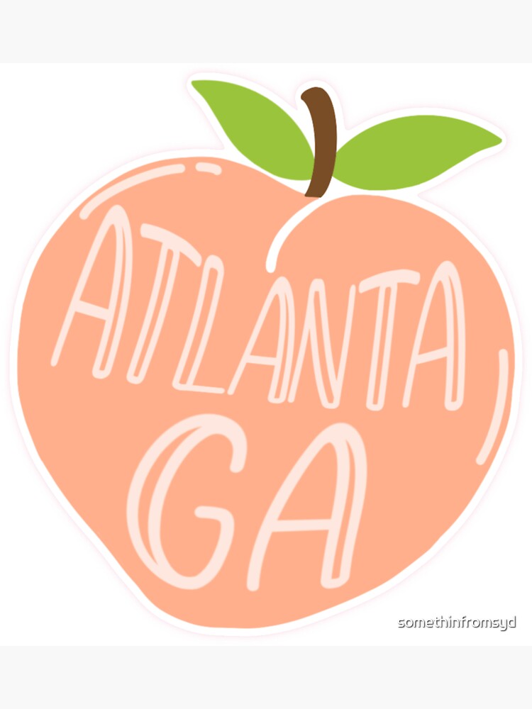 Atlanta Souvenir Magnet with Floating Peach
