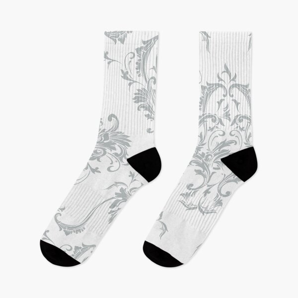Item preview, Gray and White Damask Scroll Baroque Pattern - 2022 Popular Color Sherwin Williams Samovar Silver SW 6233 designed and sold by ColorOfTheYears.