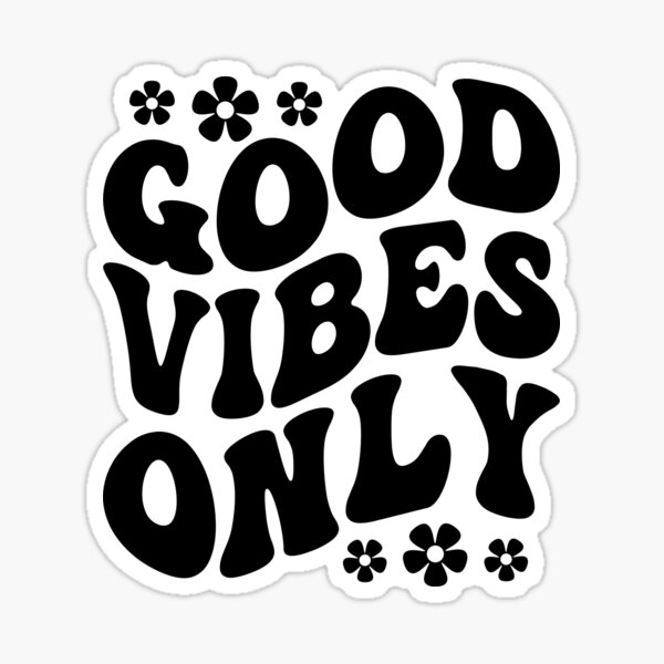 Good Vibes Only SVG, Retro Wavy Text SVG, Happy Face, Hippie