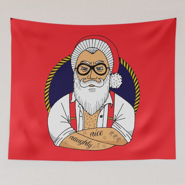 Item preview, Christmas Hipster Santa Claus designed and sold by HotHibiscus.