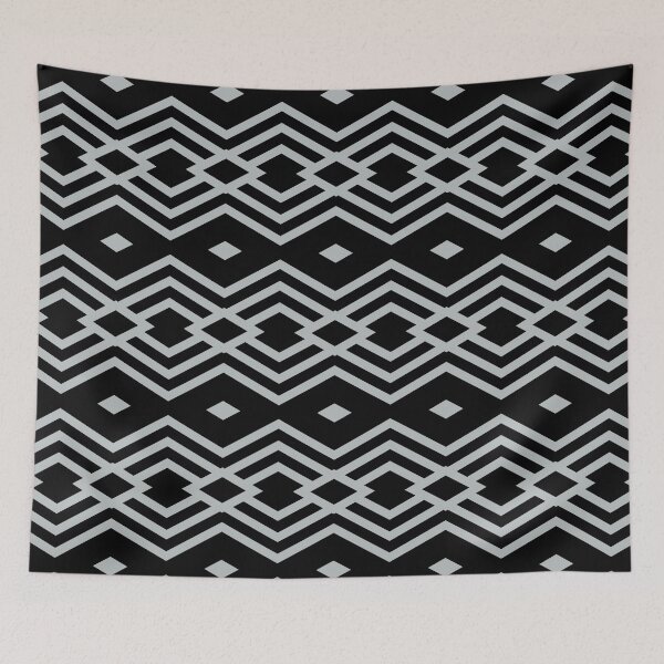 Item preview, Gray and Black Minimal Stripe Diamond Pattern - 2022 Popular Color Sherwin Williams Samovar Silver SW 6233 designed and sold by ColorOfTheYears.