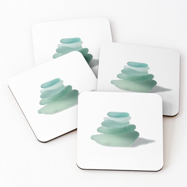 Item preview, Found Sea Glass Stack Greens designed and sold by field3.