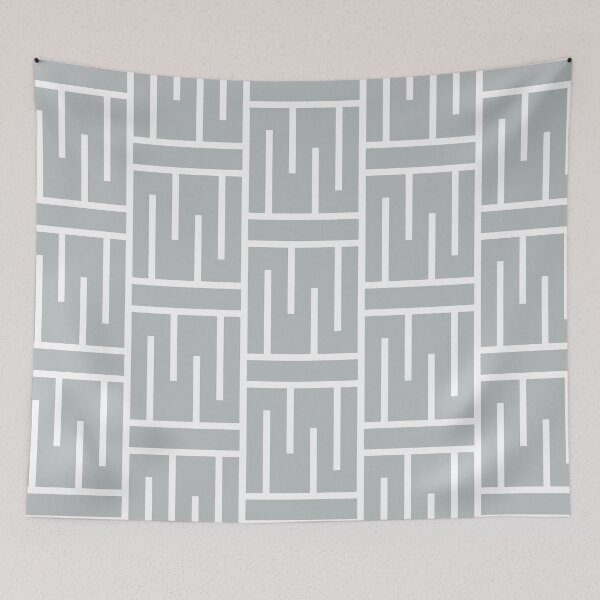 Item preview, Gray and White Minimal Line Art Pattern 3 - 2022 Popular Color Sherwin Williams Samovar Silver SW 6233 designed and sold by ColorOfTheYears.