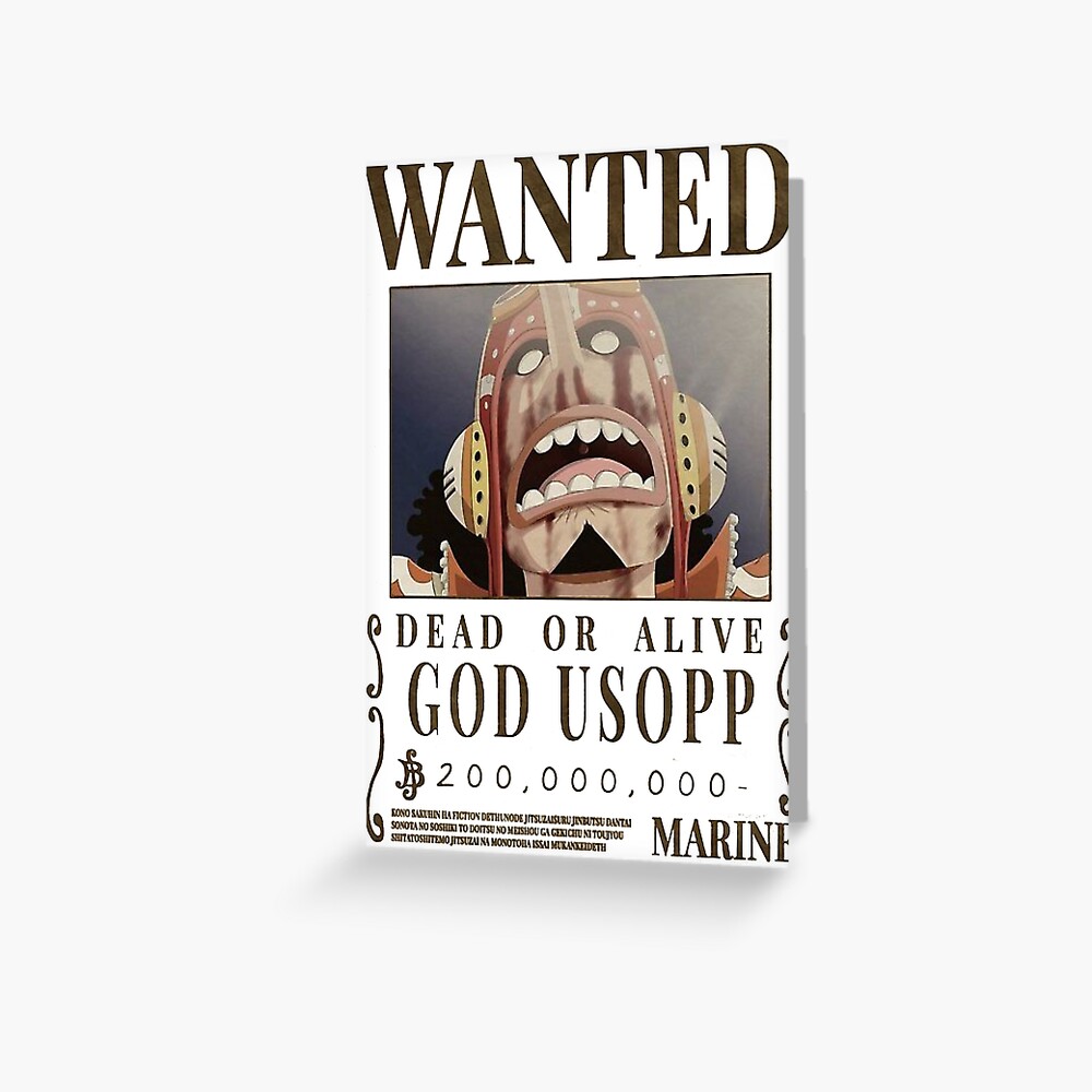 "One Piece Wanted Poster Bounty Ussop" Greeting Card by Tsukilouki