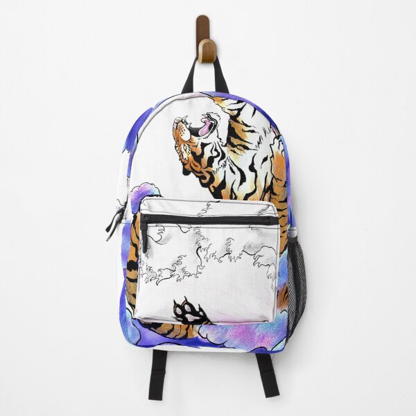 Item preview, Exotic Tiger Jumping Out of Japanese Style Waves and Clouds designed and sold by Tyler Rosso.