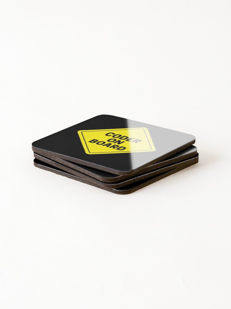 Thumbnail 4 of 5, Coasters (Set of 4), Coder On Board| Coding/Coder software engineer developer programmer geek STEM designed and sold by brinikki.