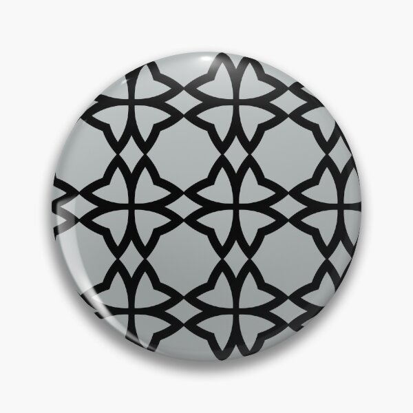 Item preview, Gray and Black Minimal Symmetrical Flower Pattern - 2022 Popular Color Sherwin Williams Samovar Silver SW 6233 designed and sold by ColorOfTheYears.