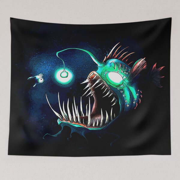 Item preview, Angler Fish with Background designed and sold by iduzarts.