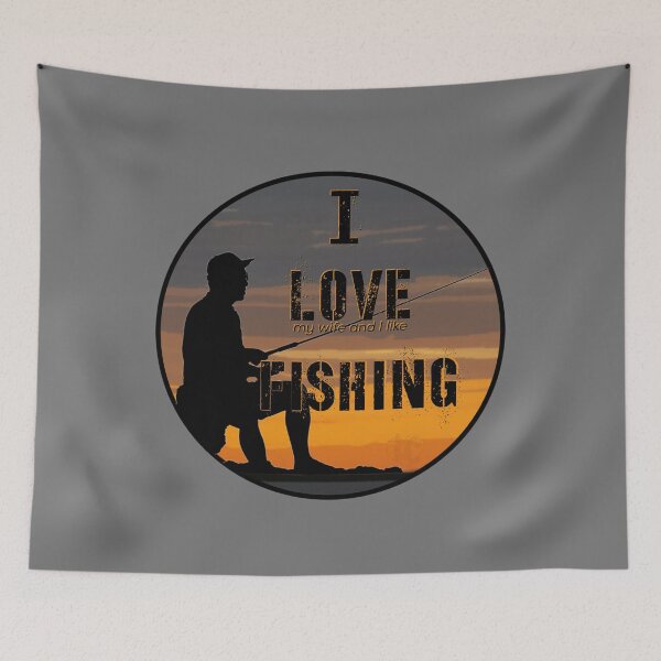 Item preview, I Love Fishing Design, Funny Fisherman Design (love wife like fishing) designed and sold by LifeCrush.