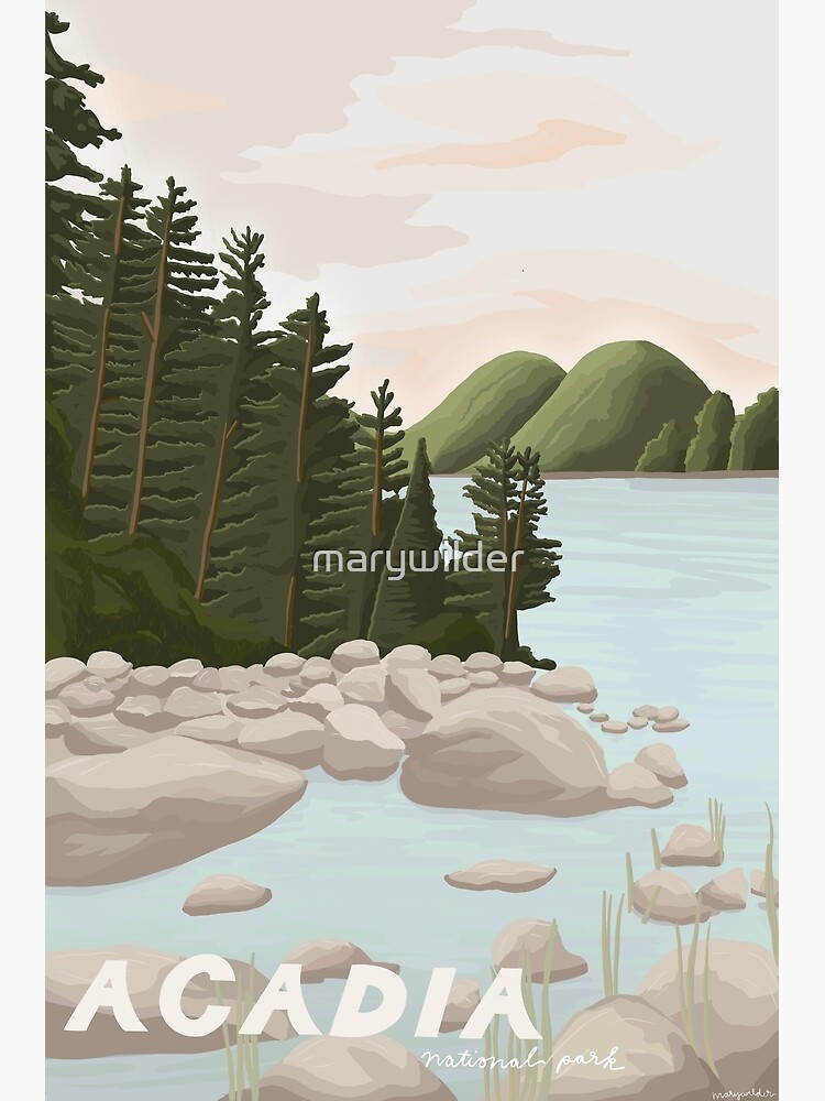 Acadia National Park - Retro Maine Coast Illustrated Shirt Acadia National Park - Retro Maine Coast Illustrated Shirt