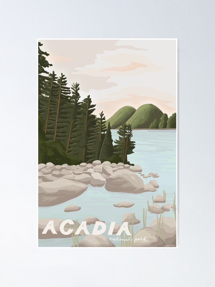 Acadia National Park - Retro Maine Coast Illustrated Shirt Acadia National Park - Retro Maine Coast Illustrated Shirt