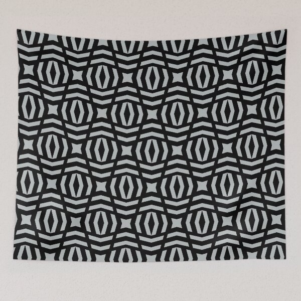 Item preview, Gray and Black Tessellation Line Pattern 26 - 2022 Popular Color Sherwin Williams Samovar Silver SW 6233 designed and sold by ColorOfTheYears.