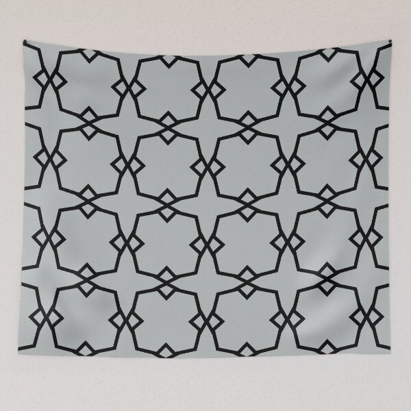 Item preview, Gray and Black Tessellation Line Pattern 30 - 2022 Popular Color Sherwin Williams Samovar Silver SW 6233 designed and sold by ColorOfTheYears.