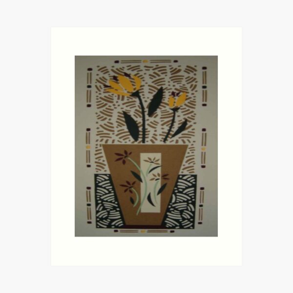 Item preview, VASE WITH YELLOW FLOWERS designed and sold by Elizabeth Thomas-Conlon.