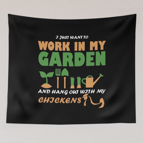 Item preview, I just want to work in my garden and hang out with my chickens designed and sold by Petartist.