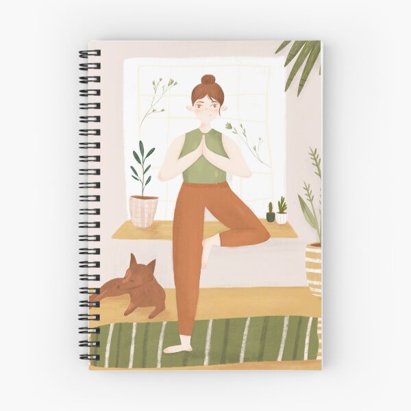 Item preview, Girl doing yoga with her pet designed and sold by mikhaleeevich.