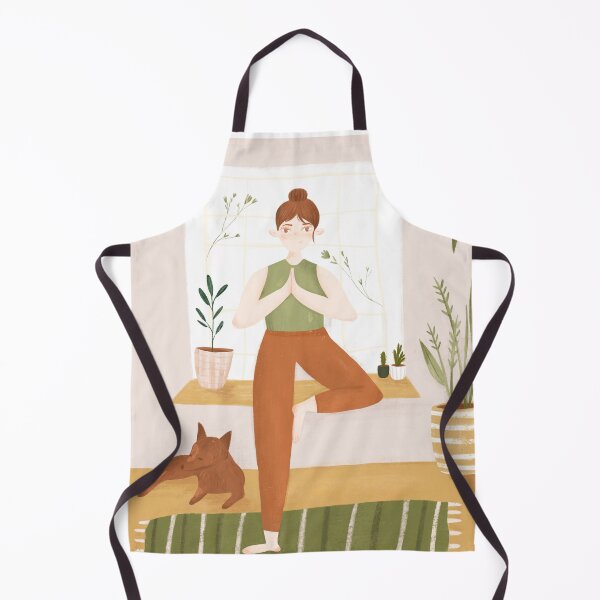 Item preview, Girl doing yoga with her pet designed and sold by mikhaleeevich.