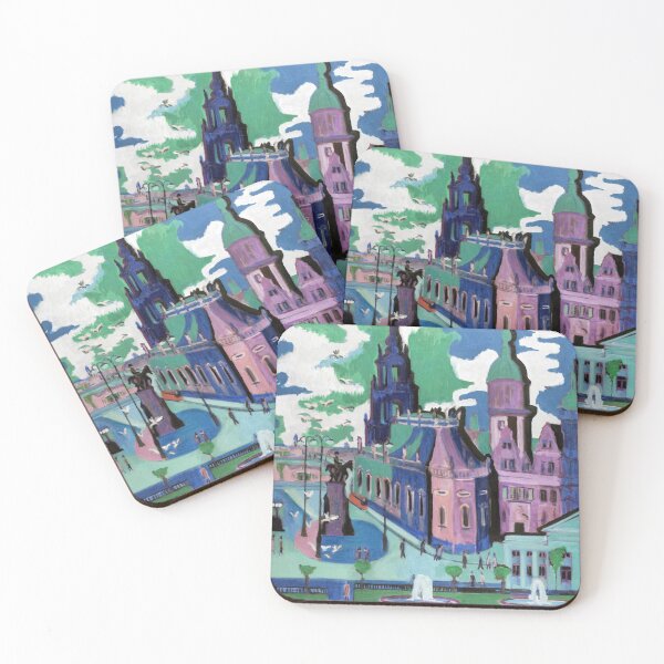 Item preview, Expressionist Painting View of Dresden: Schlossplatz (1926) by Ernst Ludwig Kirchner designed and sold by Designedbysm.