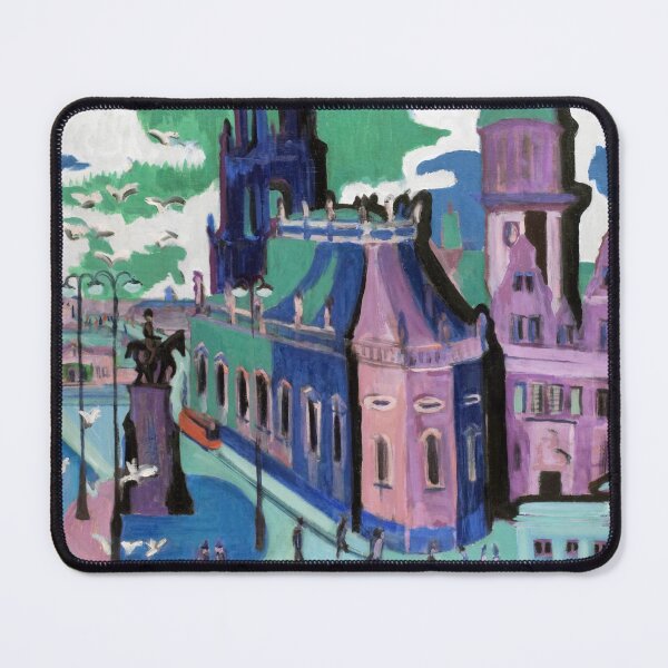 Item preview, Expressionist Painting View of Dresden: Schlossplatz (1926) by Ernst Ludwig Kirchner designed and sold by Designedbysm.