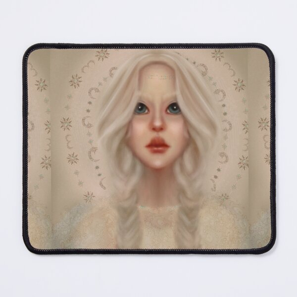 Item preview, Nicole Kidman Fan Art Fairy Ice Queen Illustration Silver Hair in Braids Moon Phase Background Lace Top designed and sold by Monica Laipple.