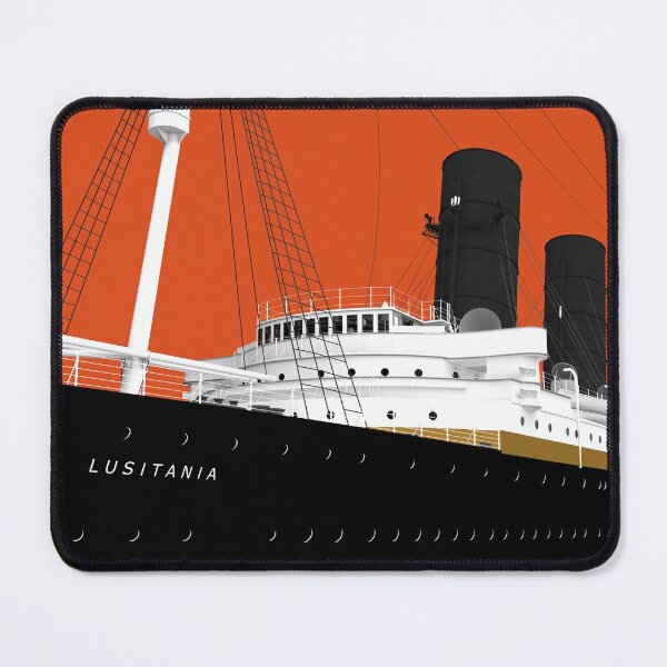 Item preview, RMS Lusitana - PopArt in Cunard Red designed and sold by Historical Ocean Liners.