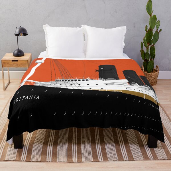 Item preview, RMS Lusitana - PopArt in Cunard Red designed and sold by Historical Ocean Liners.