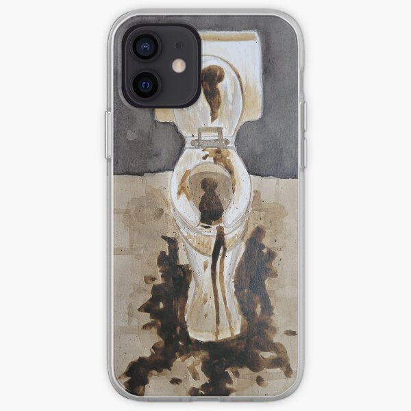 Inktober, Toilet, Poop, Gross, Restroom, Bathroom iPhone Soft Case