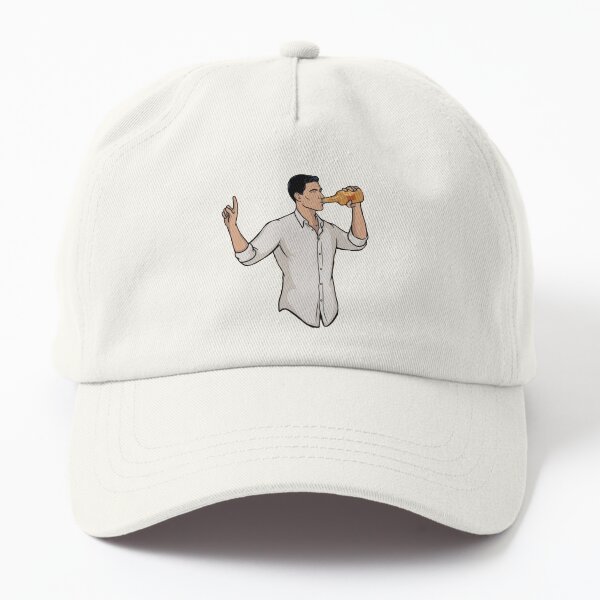 Archer drinking Dad Hat